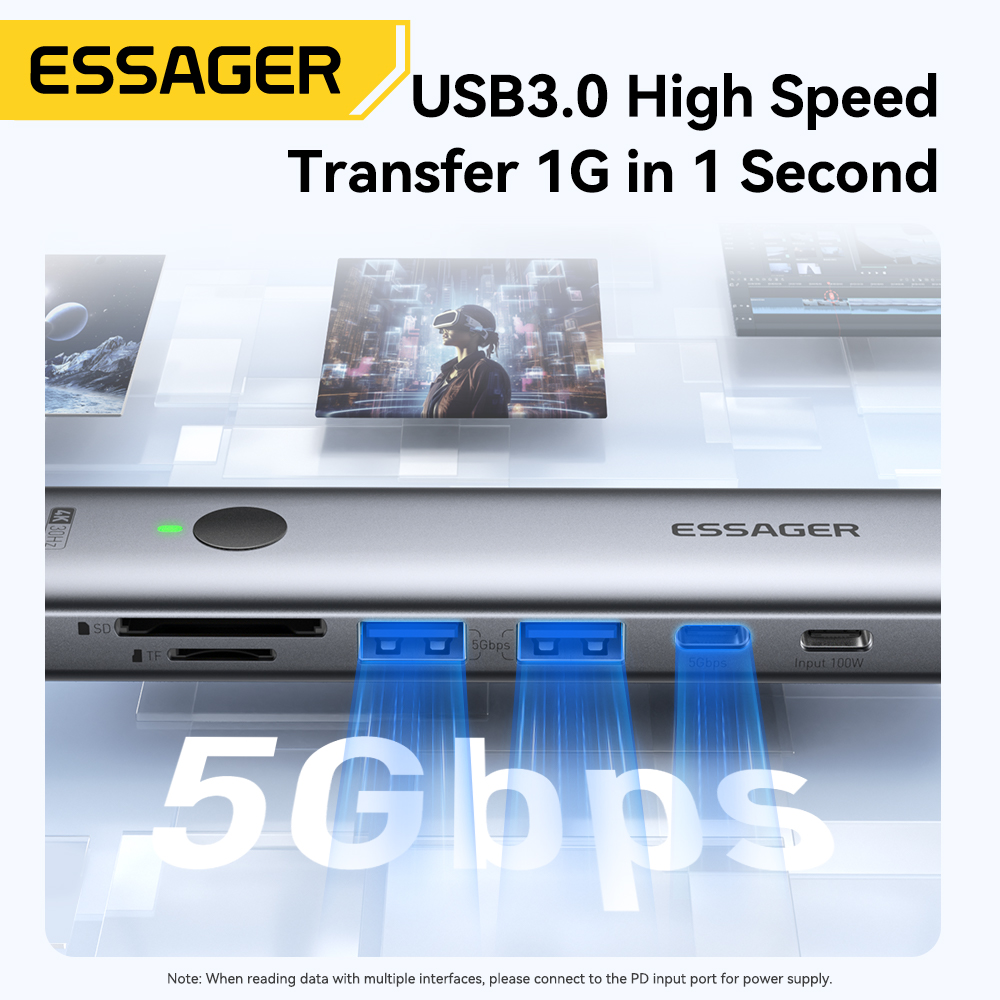 Essager USB C HUB 4K 7-in-1 Ty - Home Cinema Usb 评论和价格